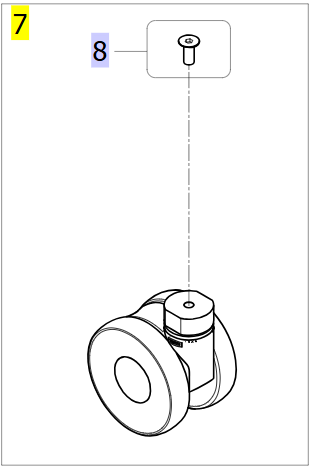 Front Castor 75mm Without Brake (inc. Fixation) – Invacare Birdie Evo