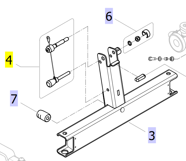 Handle kit for foldable mast full diagram