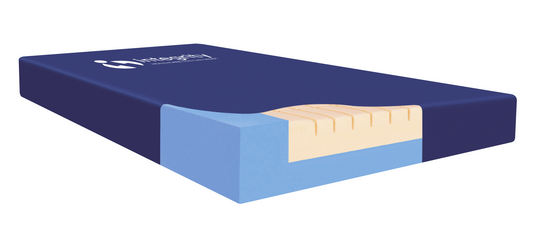 Integrity Sphynx static foam mattress with castellated surface and U-core safety side formers.