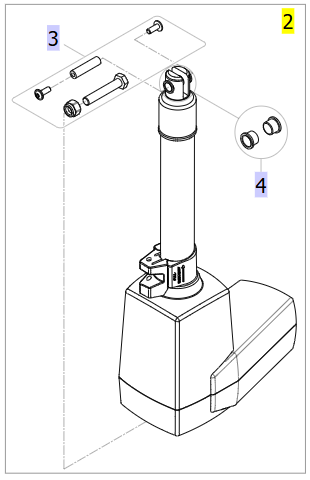 Kit Actuator LA34 Jack With Fixation – Invacare ISA 160