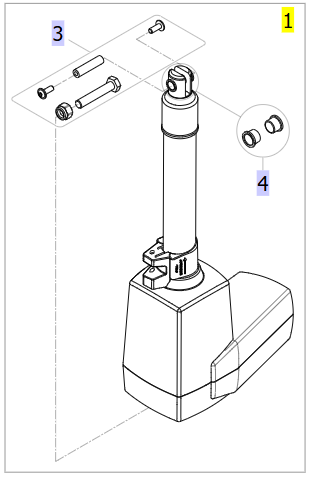 Kit Actuator LA34 Mini-Fit With Fixation – Invacare ISA 160