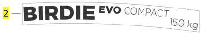 Birdie Evo Compact 150kg Rating Label (Qty. 2) – Invacare Birdie Evo Compact