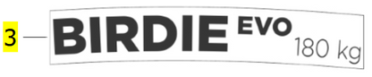 Birdie Evo 180kg Rating Label (Qty. 2) – Invacare Birdie Evo