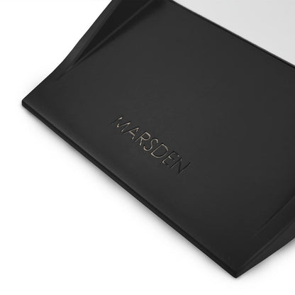 Black tray with 'Marsden' branding on a light gray background