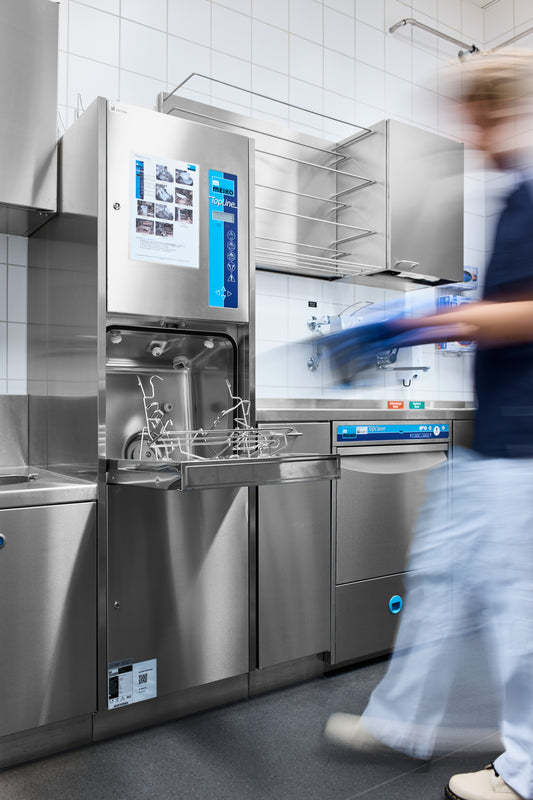 Meiko TopLine 10 wall-mounted washer-disinfector for compact care settings