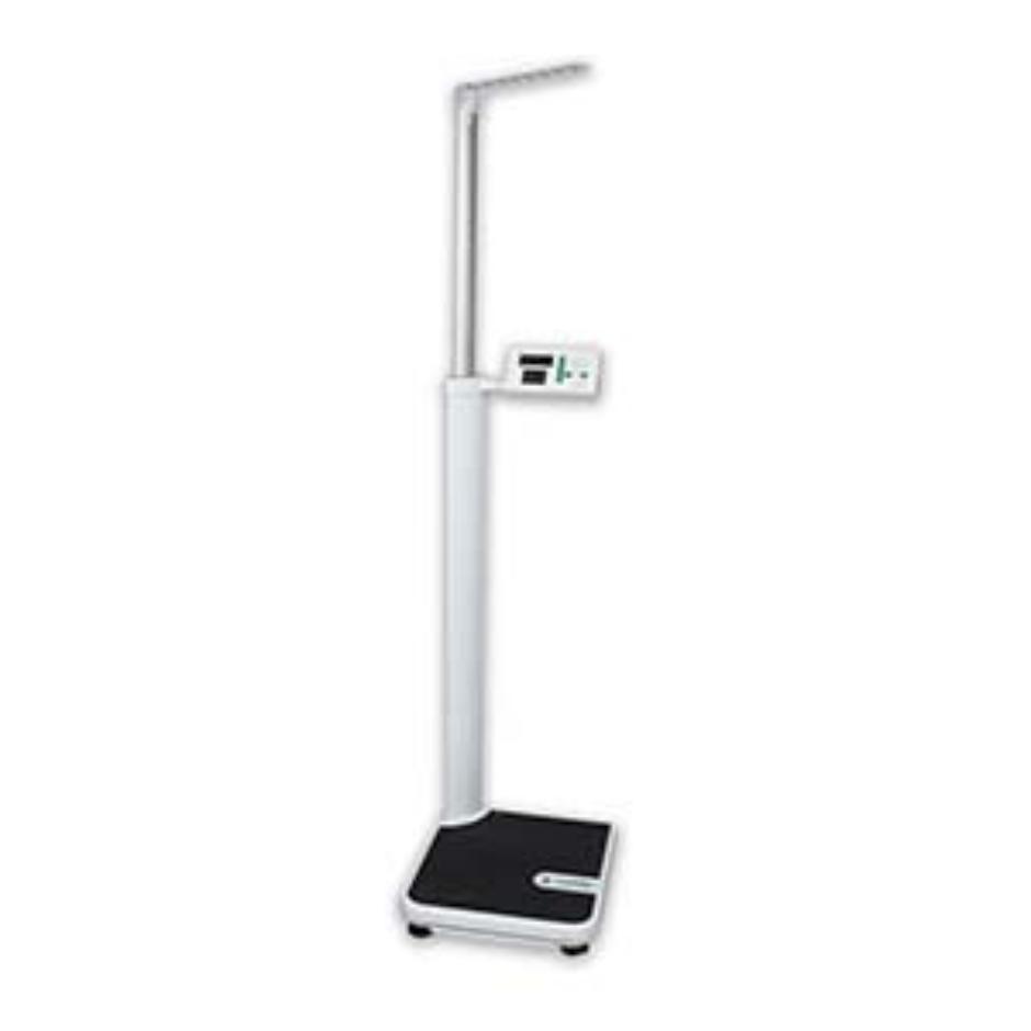 Marsden M-100 column scale with height measure in clinical setting