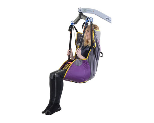 Oxford Multifit Reflex Sling in use with a patient lifting hoist.