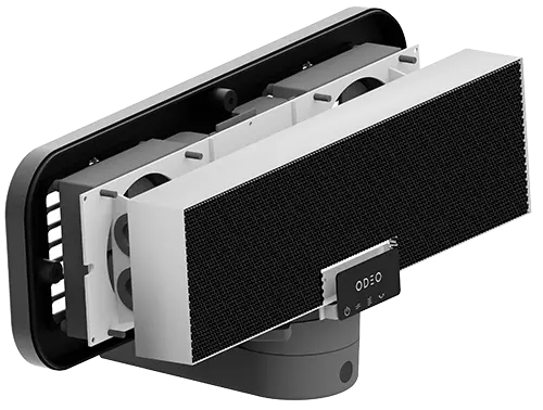 An image showing the different parts of a Odeo upperviolet 4 air purifaction unit.