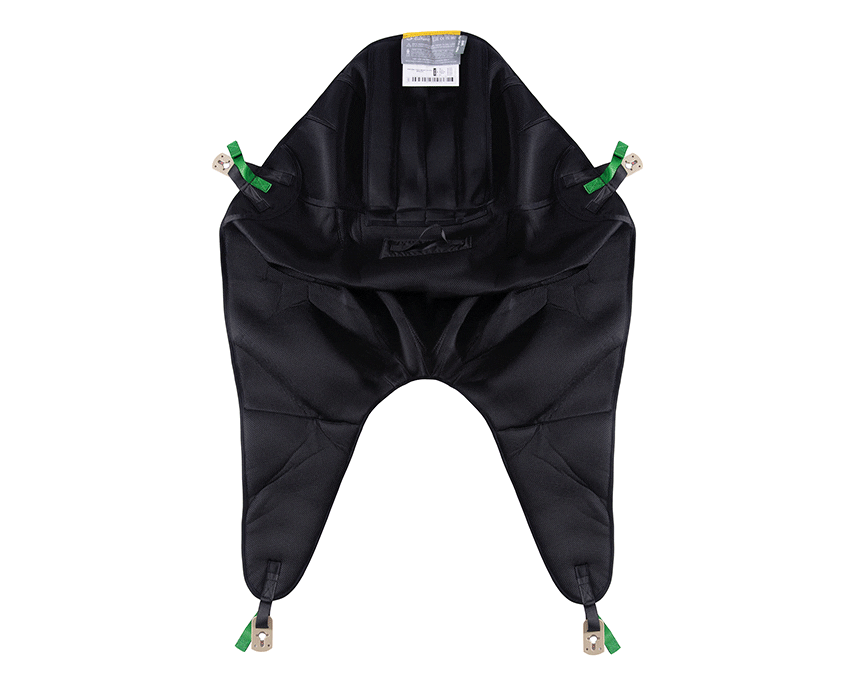 Detail of Oxford Full Body Sling with Clips highlighting reinforced stitching, padded polyester or net material, and durable clip fittings.