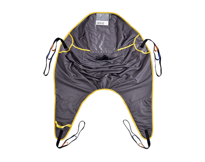 Oxford Full Body (Loops) Sling laid flat showing integrated head support, padded leg sections, and overloaded loop attachments.