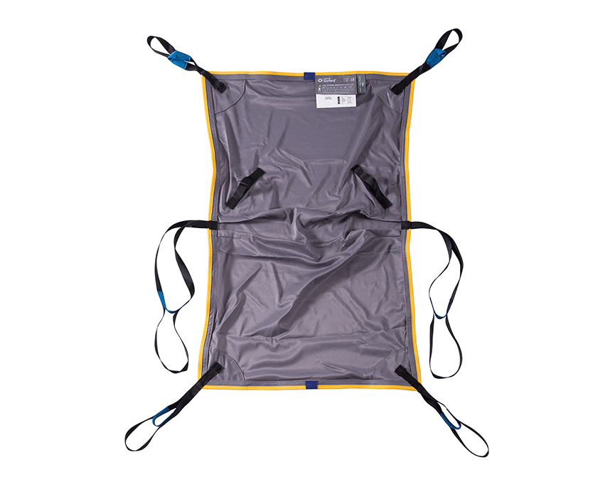 Oxford Long Seat Sling laid flat, showing hammock-design with thigh support and attachment loops.