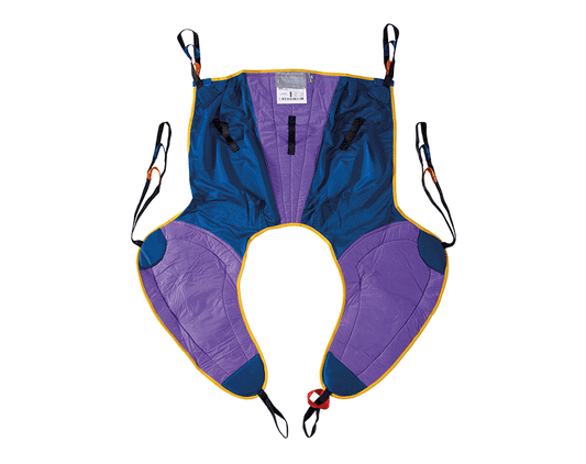 Oxford MultiFit SL  Sling laid flat, showing extensor-style shoulder loops, deluxe paddle-style leg supports, and head support