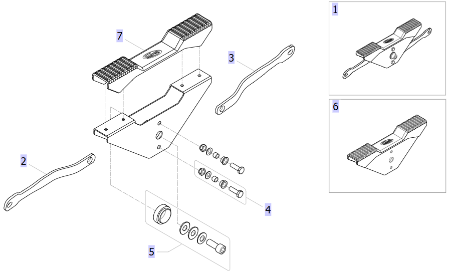 Pedal mechanism assembly Birdie Evo