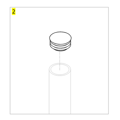 Plastic plug for leg spread lever