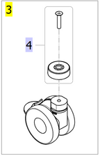 Rear Castor 75mm With Brake, Fixation Included – Invacare ISA 160