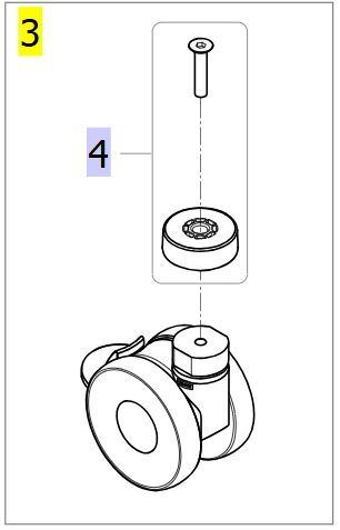 Rear Castor 75mm With Brake, Fixation Included – Invacare ISA 160