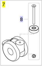Rear Castor 100mm With Brake, Fixation Included – Invacare ISA 160