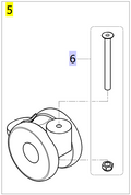 Rear Castor 100mm Total Lock (inc. Fixation) – Invacare Birdie Evo