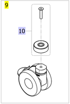 Rear Castor 75mm With Brake (inc. Fixation) – Invacare Birdie Evo