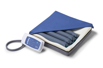 Sedens 500 cushion with pump unit attached, highlighting the control interface and air hose.