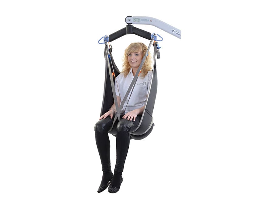 Person using a Oxford Toileting Low Sling on a white background