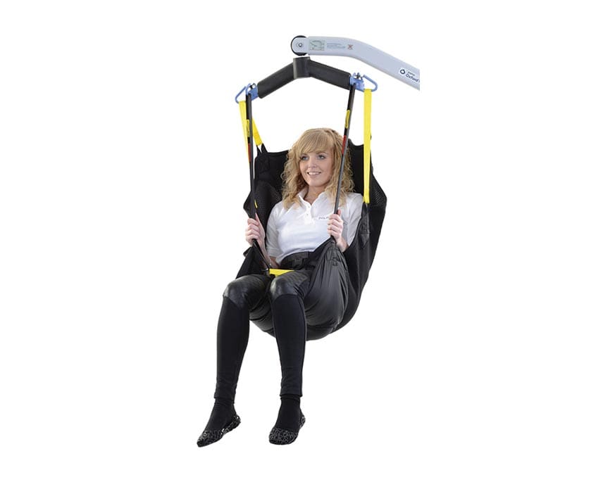 Oxford Ultrafine Reflex Sling breathable spacer fabric in use on a mobile hoist