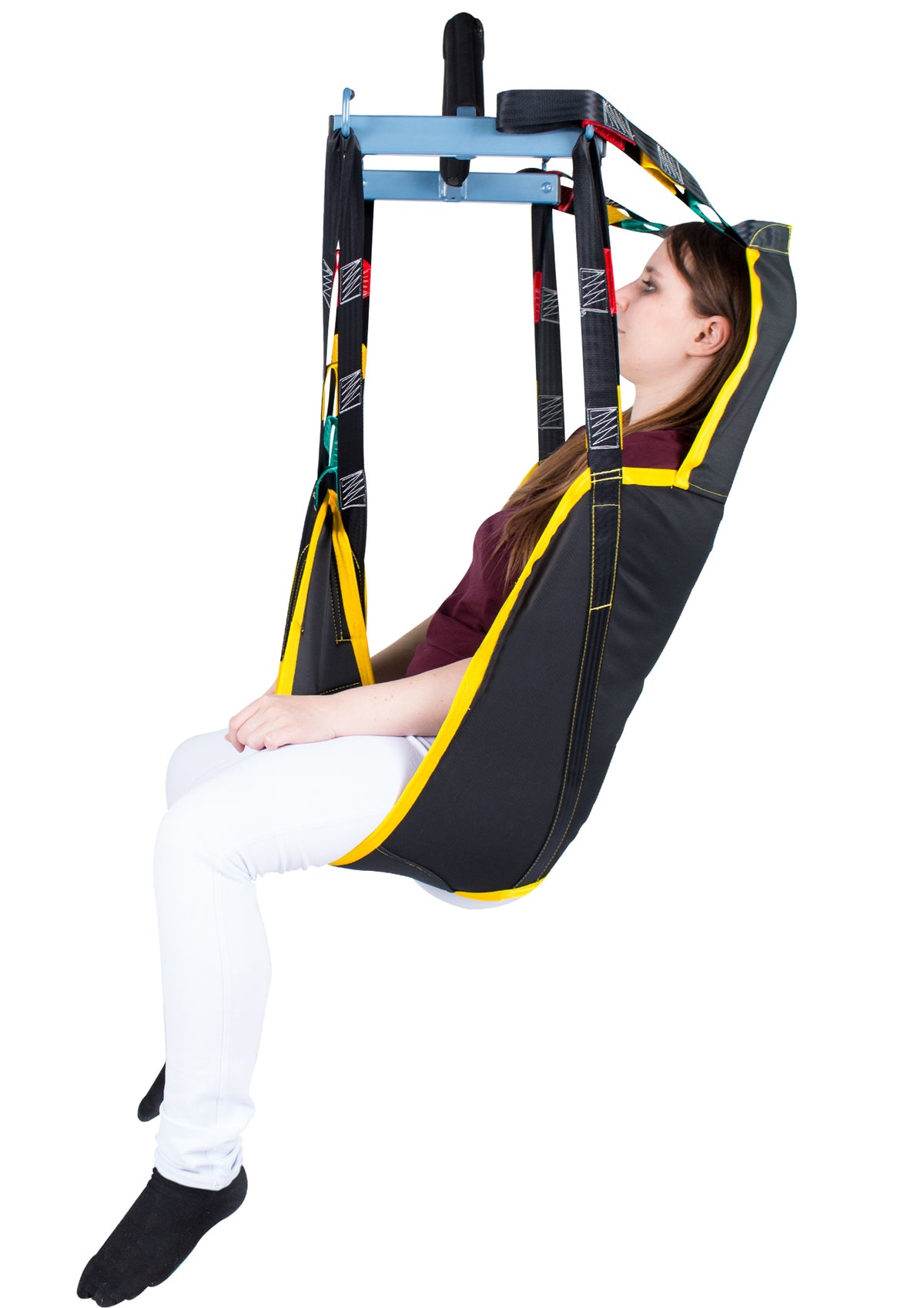 Wellell Universal Headrest in use during patient transfer, highlighting ergonomic design.