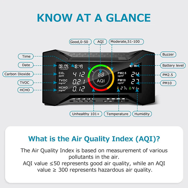 Carefor CF-20 Indoor Air Quality Monitor Controls