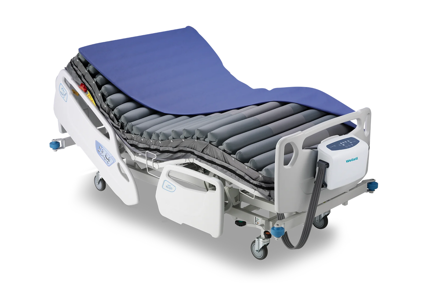 Pro-Care Auto Bariatric G2 placed on bariatric bed—wide cell design visible