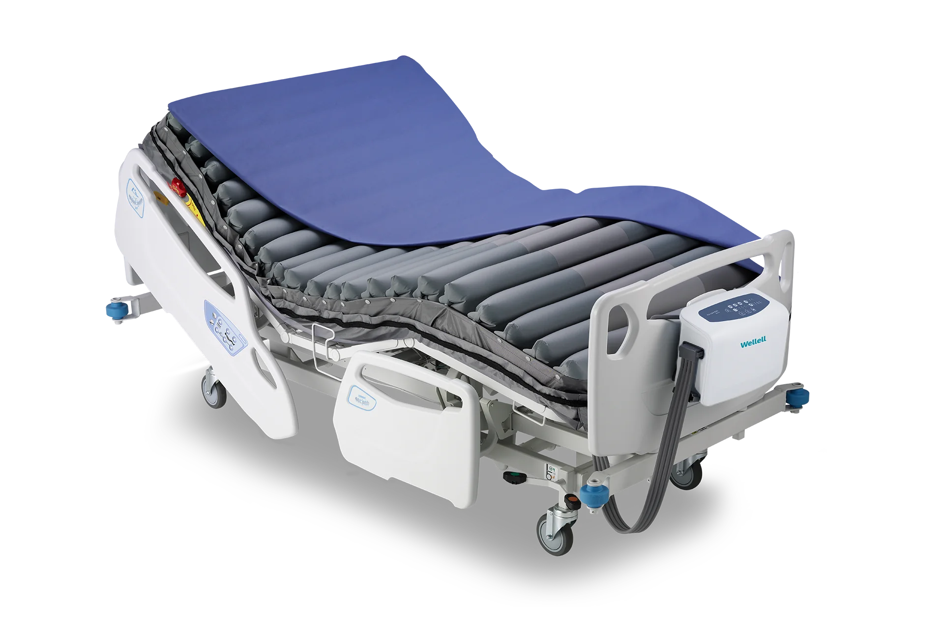 Pro-Care Auto Bariatric G2 placed on bariatric bed—wide cell design visible