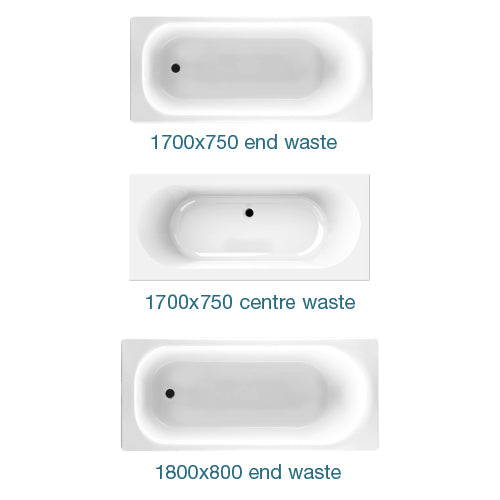 Excel 300 Fixed Bath waste positioning options