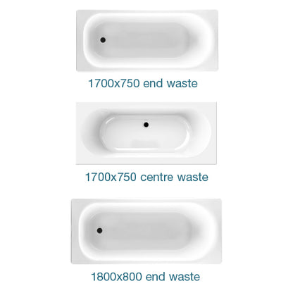 Excel 300 Fixed Bath waste positioning options