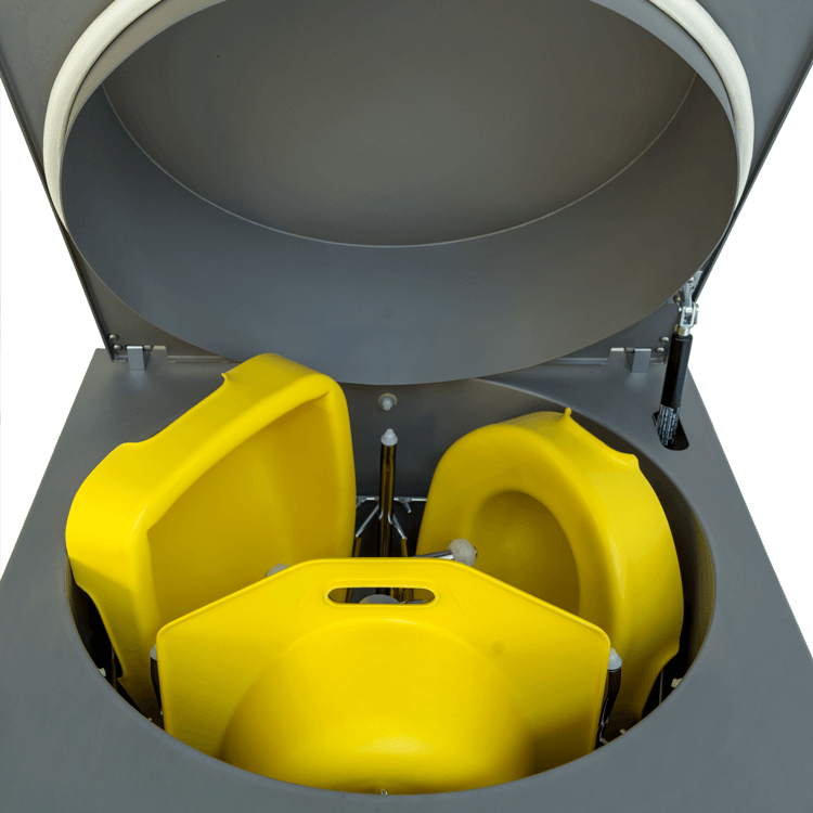 CS3 HD COMPACT SUPERIOR WASHER/DISINFECTOR showing toilet seats inside the machine.
