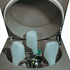 CS3 HD COMPACT SUPERIOR WASHER/DISINFECTOR showing bedpans inside the machine.