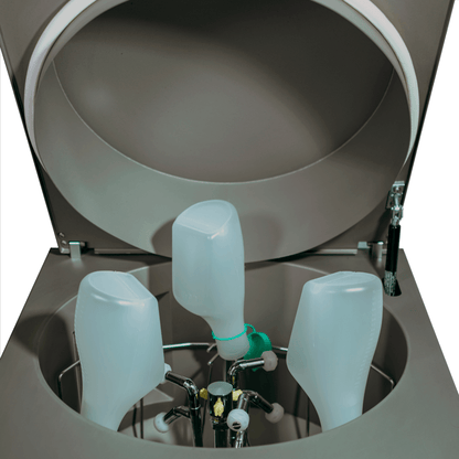 CS3 HD COMPACT SUPERIOR WASHER/DISINFECTOR showing bedpans inside the machine.