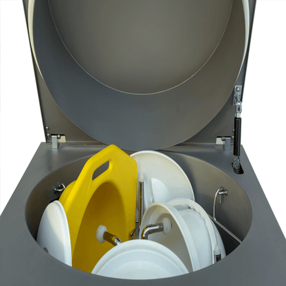 CS3 HD COMPACT SUPERIOR WASHER/DISINFECTOR showing toilet seats and bedpans inside the machine.
