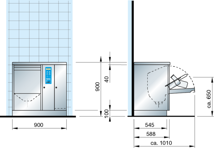 Automatic door system on Meiko Topic 40B washer-disinfector