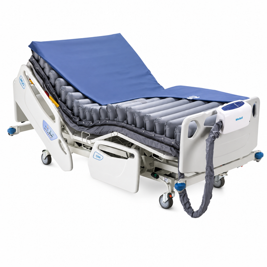 Wellell Domus Auto Bariatric on a Hospital Bed