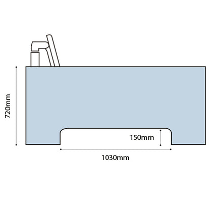 Excel 300 Fixed Bath swing seat dimensions
