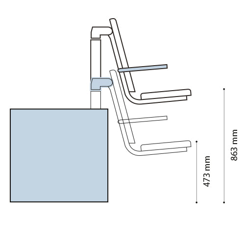 Excel 300 Fixed Bath swing seat size