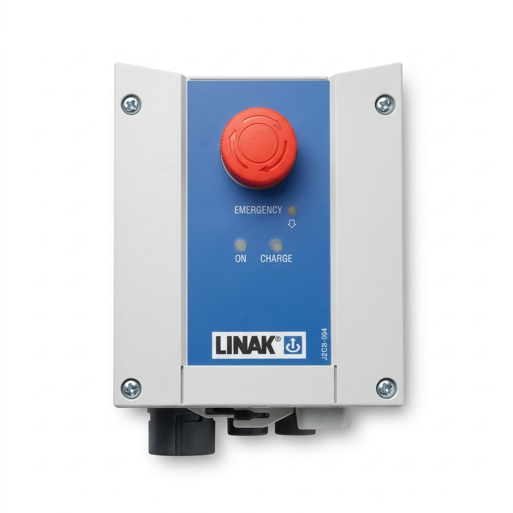 Linak control box front view on white background