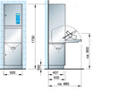Meiko Topic 20 washer-disinfector – floor-standing bedpan cleaner dimensions.