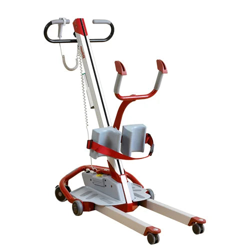 Molift Quick Raiser 2 sit-to-stand hoist full view with low base and mast