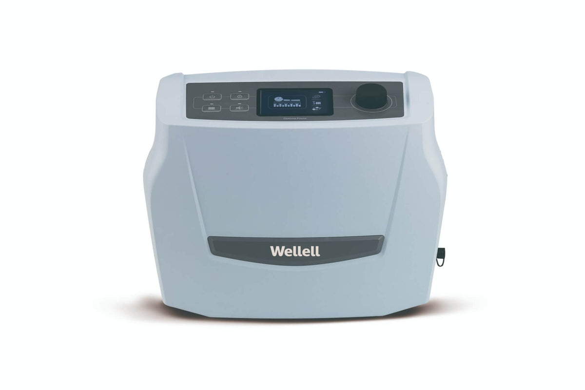 Digital pump control unit for Optima Prone system, featuring mode switches and CPR quick-deflate button.