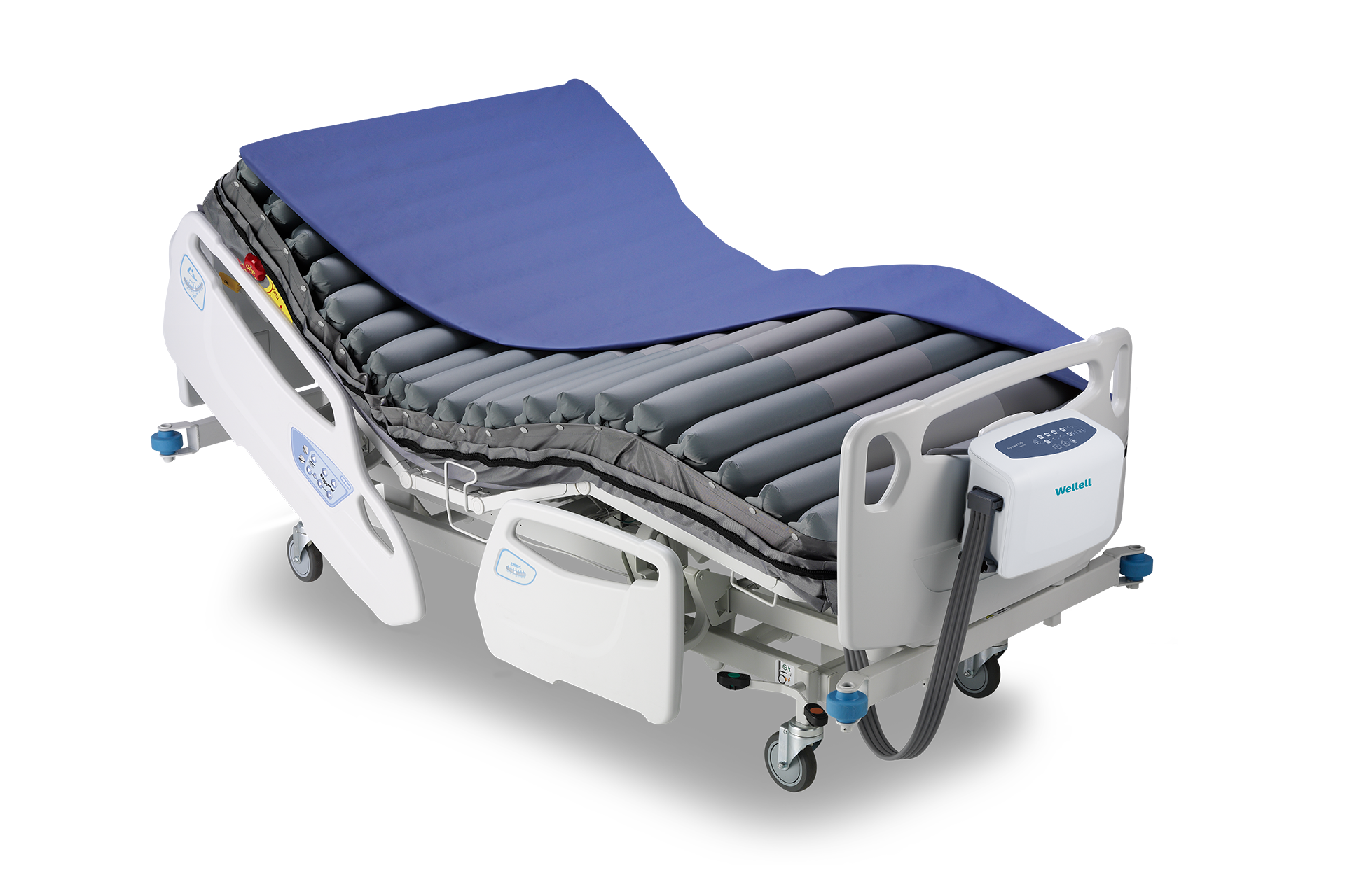 Pro-Care Bariatric G1 Mattress System on bariatric hospital bed, showing wider air-cell top.