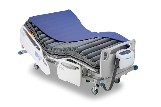 Pro-Care Bariatric G1 Mattress System on bariatric hospital bed, showing wider air-cell top.