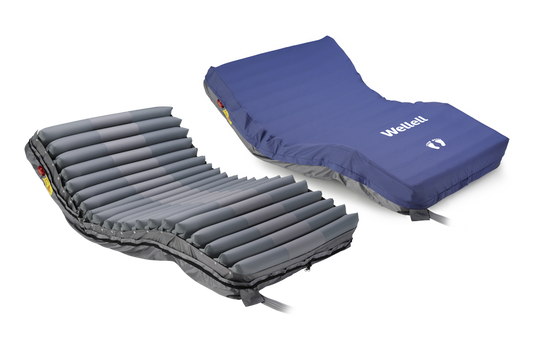 Display of wider mattress coverage (120 cm) designed for bariatric comfort.