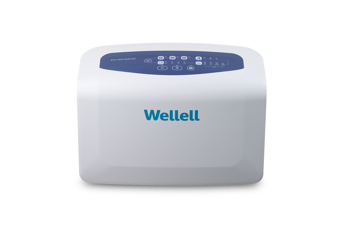 Close-up of Pro-Care Auto digital pump with adjustable pressure settings.
