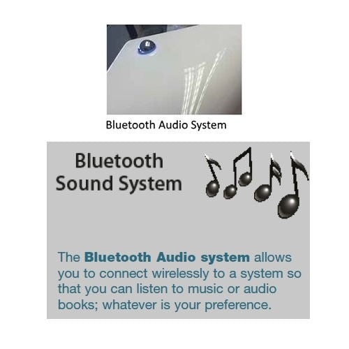 Excel 600 height adjustable bath bluetooth audio feature