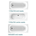 Excel 600 height adjustable bath waste positioning options